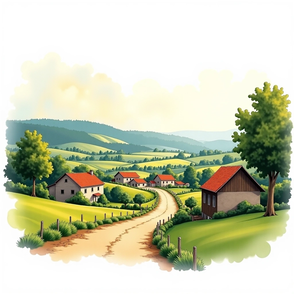 Westmalle-Rochefort Corridor beer region — watercolor illustration